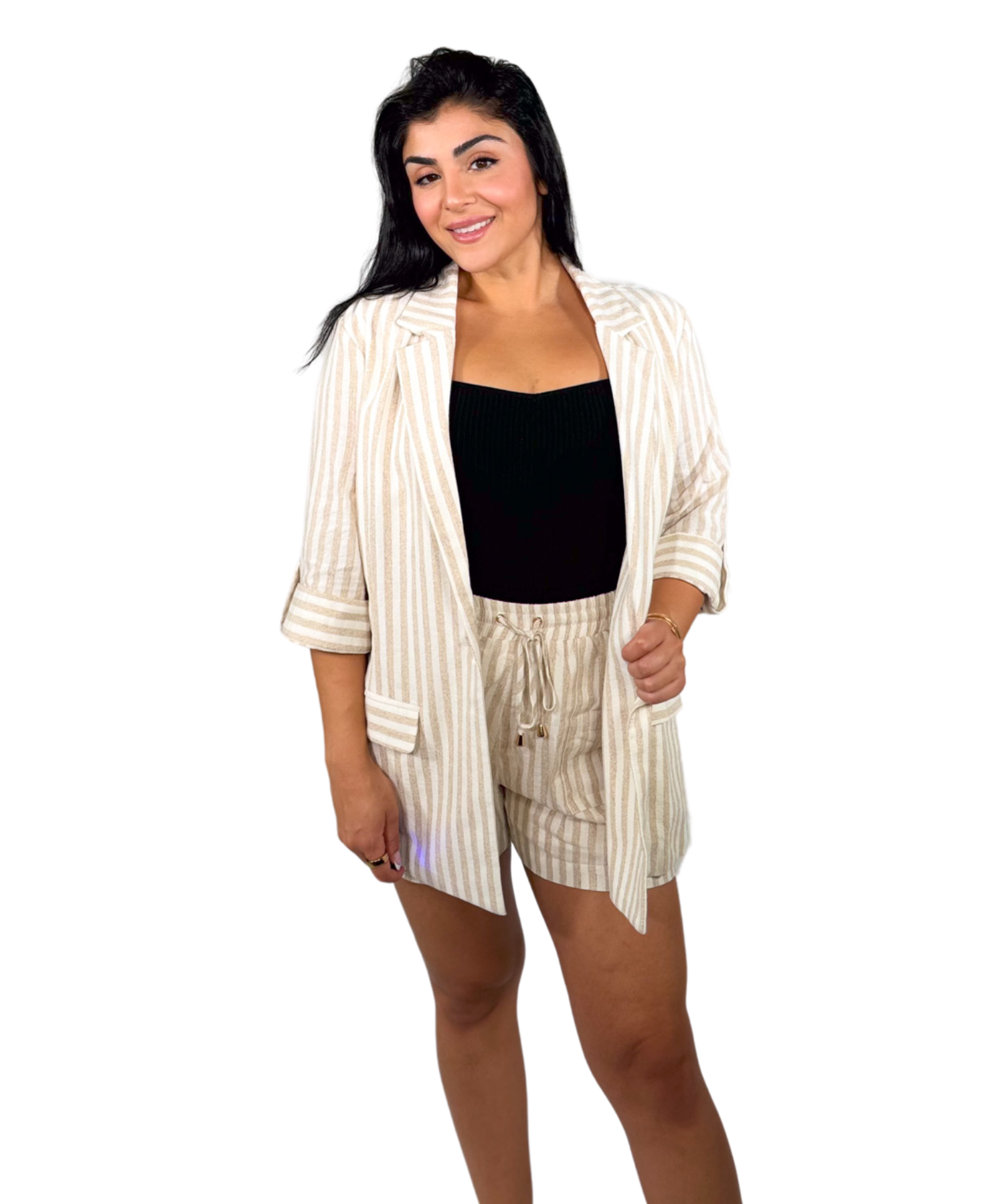 Striped Beige Linen Jacket