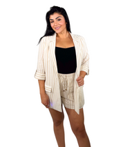 Striped Beige Linen Jacket