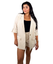 Striped Beige Linen Jacket