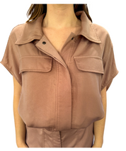 Silk Collared Drawstring Blouse