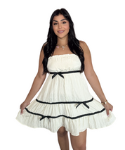 Ivory Bow Mini Dress