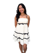 Ivory Bow Mini Dress