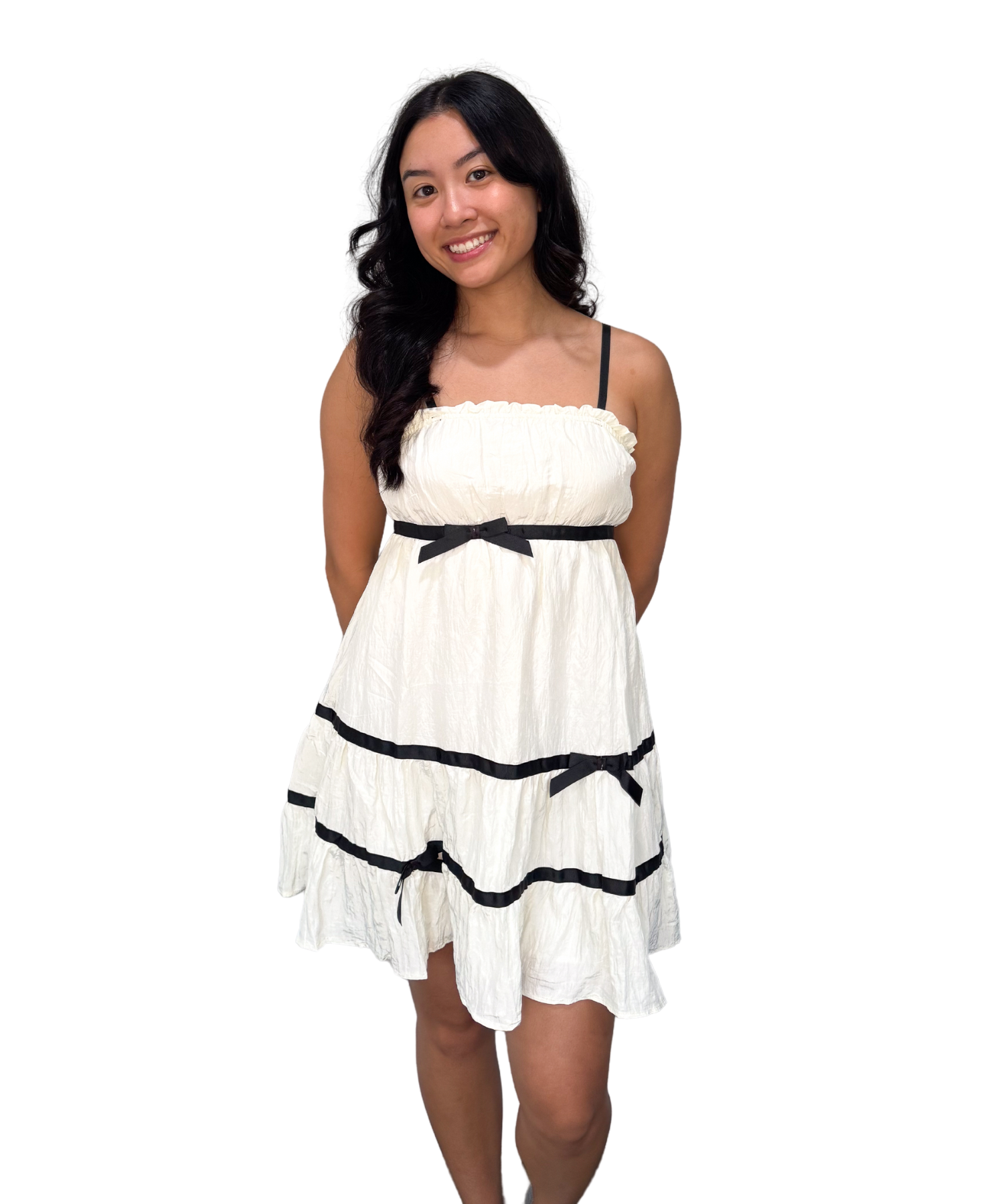 Ivory Bow Mini Dress