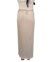 Taupe/White Ribbed Maxi Skirt