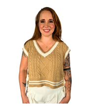 Tan V Neck Sweater Top