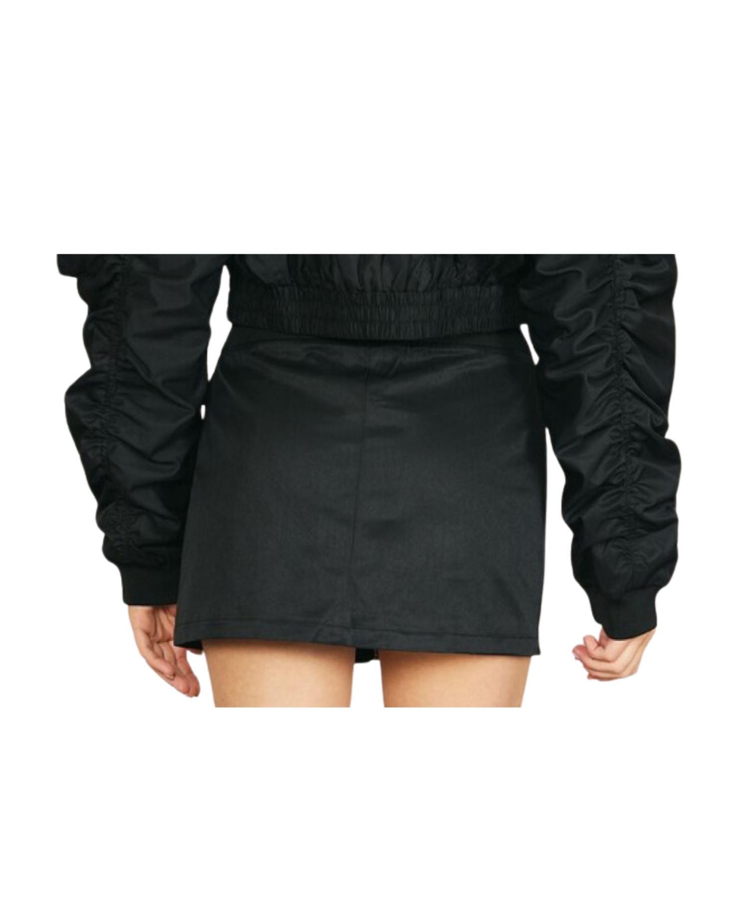 Black Cargo Mini Skirt