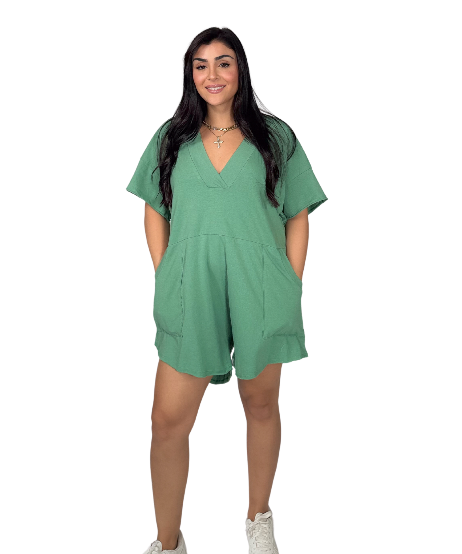 Oversized Sage Romper