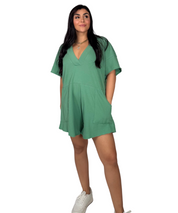 Oversized Sage Romper