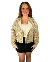 Quilted Floral Print Jacket