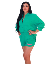 Apple Green St. Barth Jet Setter Gauze Shorts