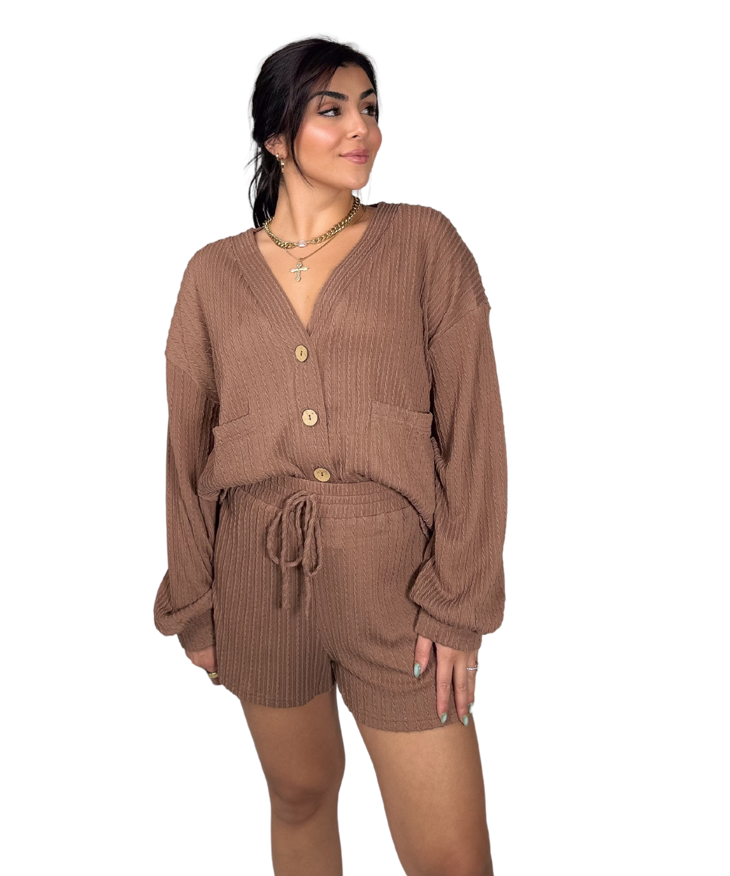 Brown Drawstring Set